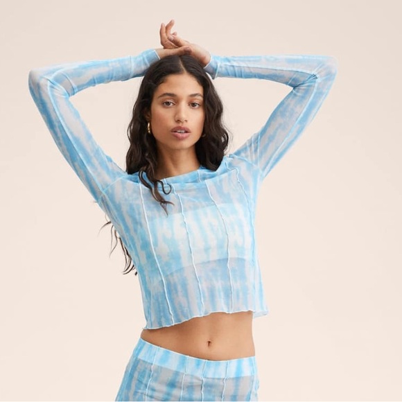 Mango sheer long sleeve top - Size 8 - Picture 2 of 11